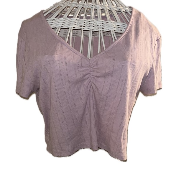 SO Tops - SO Light Purple V Neck Blouse